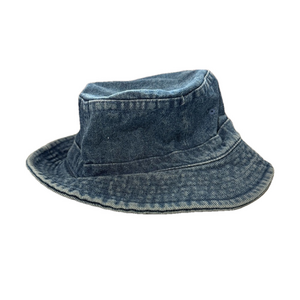 Vintage 90's Head Shots Denim Bucket Hat Unisex Size Medium Large